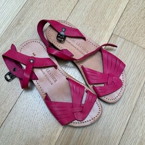 Handmade hot pink sandals from Greece for a girl, size 1